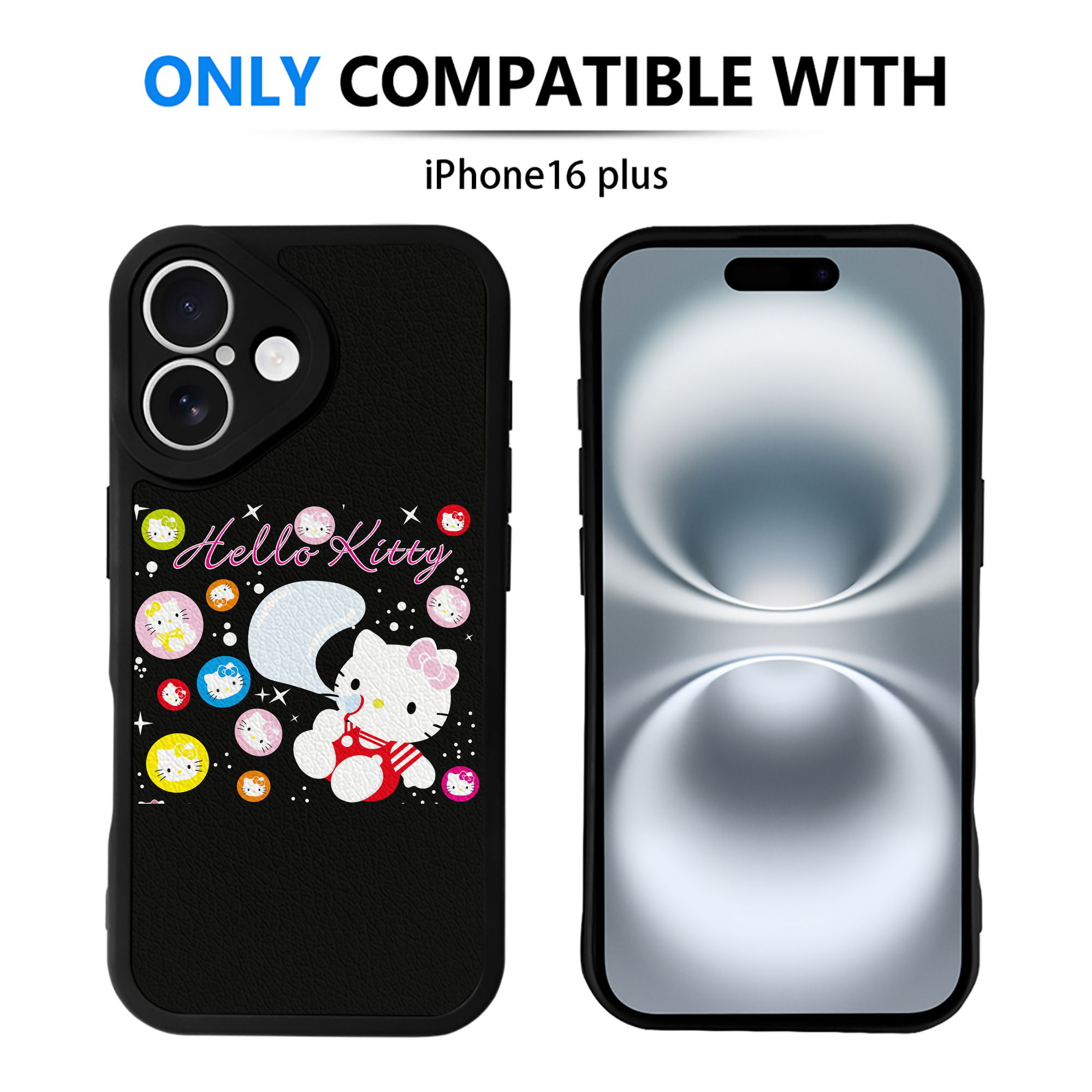 （画像用） Hello Kitty ハローキティ 【iPhone 16シリーズ対応】シリコンスマホケース（レザー調） 材質：シリコン